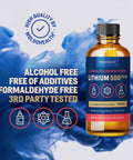 Lithium Orotate Solution 500 Ppm For Lab Use High Purity Laboratory Grade 3.38 Fl Oz bottle with blue background