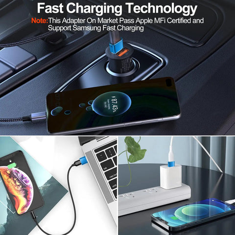 USB C Female To USB A Male Car OTG Adapter for Charging And Data USB 2.0 Type C To USB A Converter in fast charging setup