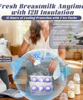 Game Changing Insulated Breast Pump Backpack Keeps Your Milk Chill On The Go Hella Spacious Design Fits Almost Every Electric Pump With Free Ice Packs features ice packs and organized storage with breastmilk bottles.