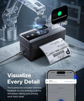 Upgraded Touch Screen Thermal Label Printer For Small Biz, 4x6 Wireless Shipping Label Printer displaying label output