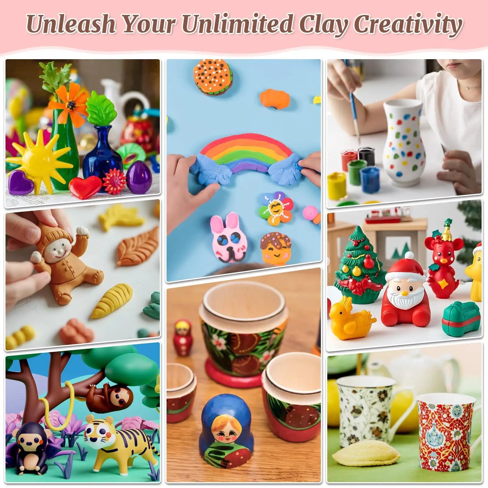 8 Lb Air Dry Clay Kit with Tools - Perfect DIY Starter ✓