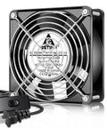 Axial 120mm Cooling Fan 12038, 110V AC, 120x120x38 mm High CFM Ventilation Replacement for Electronics and Projects with grill and plug