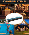 Collage of Tabletop Propane Fire Pit 50k BTU For Patio And Camping 36 Inch Long Fire Pit Table in various settings