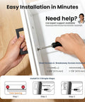 Person installing 30 Pack 5 Inch Hole Center Kitchen Cabinet Handles Solid Zinc Alloy Square Drawer Pulls Matte Black with screwdriver.