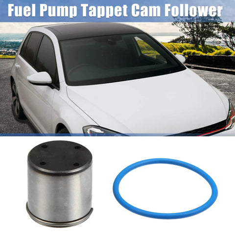 Beefed-Up Fuel Pump Cam Follower For Audi A3 A4 TT 2.0T FSI And VW Golf GTI Jetta Passat with O-ring, displayed in car setup