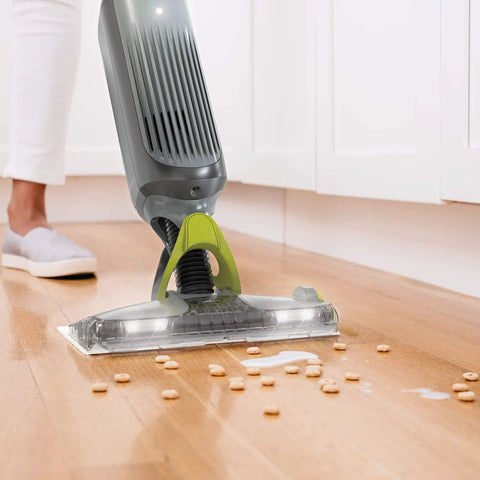Disposable VACMOP Pad For All Floor Surfaces With Built In Dirt Chamber And Absorbent Mopping Layers White 10 Count Easy One Push Clean Up On Hard Floors on mop head