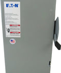 Rugged 240V Safety Switch 3PST 60 Amp AC Industrial Disconnect with handle visible for emergency shutoff and control panel wiring.