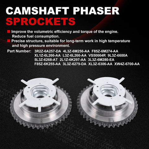 Camshaft phaser sprockets for Beefed Up Timing Chain Kit With Oil Pump And Water Pump For 5.4L V8 Ford Trucks 2004 to 2008.