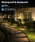 Go To All In One Outdoor Landscape Lighting Kit With 60 Watt Low Voltage Transformer And 100 Foot Wire illuminating pathway.