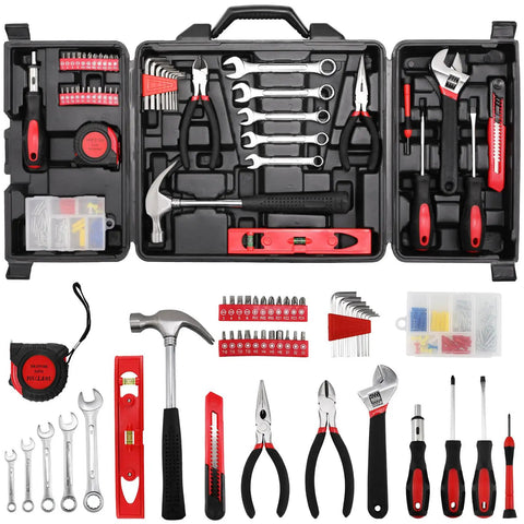 147 Piece Home Tool Set With Storage Box Essential DIY Tools Kit Including Screwdrivers Adjustable Wrench Pliers Knife Bit Driver And Precision Bits For Home Car Dorm And Garage