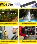 Image showing various uses for Underground Wire Splice Kit for 14/3 to 8/3 UF Cable Direct Burial Ready, 600 Volt Max.