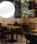 20 Pcs White Plastic Hole Plugs For Square Tubing Furniture Leg End Caps displayed in a dining setting