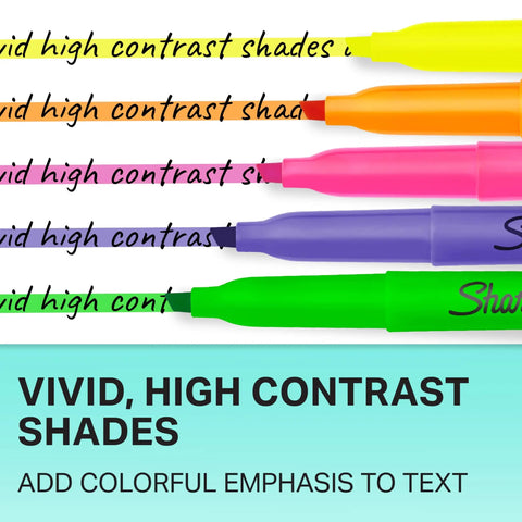 Super Slim Pocket Highlighters With Chisel Tip, Assorted Colors, 24 Count For Back To School And Office highlighting text in vibrant colors