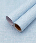 Two rolls of Light Blue Faux Grasscloth Peel And Stick Wallpaper 15.7x120 Inches Self Adhesive Contact Paper With Textured Fabric Look