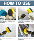 Guide for using 1 Inch Mini Diamond Polishing Pad Set, 9 Piece Wet Dry Polishing Kit With 30 To 3000 Grit; step-by-step instructions shown.