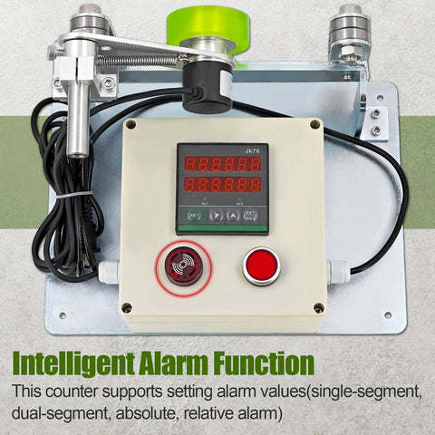Hella Accurate Digital Wire Cable Length Meter With Easy Roll Counter Wheel For Fishing Line Braided Cords And Power Wires shows precision counter with alarm features.