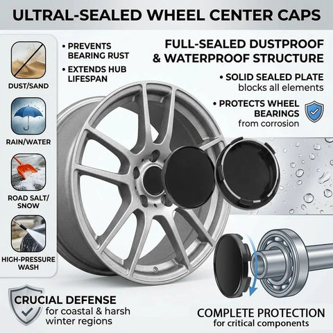 Four Pack Wheel Center Caps Silver Finish Snap In Rim Hub Covers Heavy Duty Abs Composite Beat The Rust Roll In Style Street Fresh Upgrade Fits Sedans Suvs And Trucks 60Mm Outer Diameter Fit on a silver wheel with secure black center caps.
