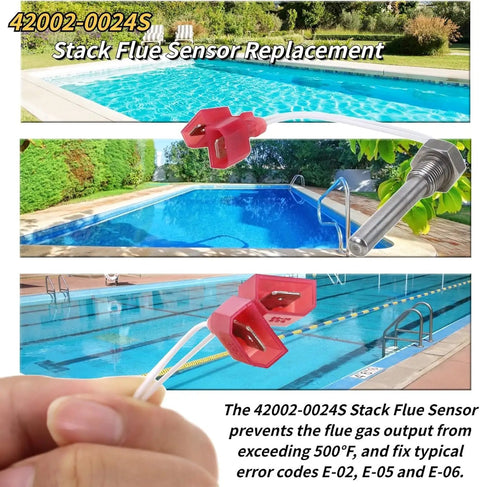 Pool Heater Repair Kit With Stack Flue Sensor Thermistor And Switch For MasterTemp And Max-E-Therm Pool Heaters