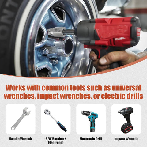 Fifteen Piece Screw Extractor Set With Three Eighths Inch Hex Drive Direct Wrench Ready No Socket Needed Easy Out Bolt Remover Kit For Stripped Damaged Screws Bolts And Nuts Multi Spline Design used with impact wrench on car tire