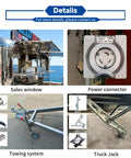Kickass 10 Foot Stainless Steel Food Trailer Rocking A Slick Mirror Exterior And Completely Loaded Mobile Catering Kitchen details including sales window, power connector, towing system, and truck jack.