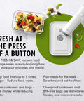 Fresh And Save Vacuum Sealer Starter Set with Rechargeable Machine, large container, and pasta salad