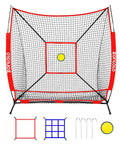 6x6 Ft Baseball Practice Net With 3 Targets, Portable Batting Hitting Pitching Throwing Net For Kids Indoors Or Outdoors
