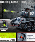 1 18 Scale KV1 RC Tank With Smoke Lights And Sound 2.4GHz Remote Battle Ready Army Toy For Adults And Kids 15 Channel Military Vehicle With Realistic Engine Roar Turret Rotation Barrel Elevation And Shooting Recoil shooting airsoft BBs with recoil effect and bullet hatch detail