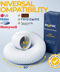 Heavy Duty Portable AC Exhaust Hose That Delivers No Fuss Cooling With 5.9 Inch Diameter Anti Clockwise Thread And Up To 80 Inch Length Universal Fit For LG Delonghi And More Flexible Polypropylene Vent Connector coiled with packaging