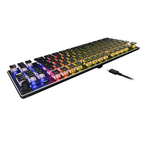 Top Tier Tenkeyless Mechanical Gaming Keyboard Featuring Silent Linear Switches And Dynamic Rgb Lighting Ultra Slim Profile with RGB lighting.
