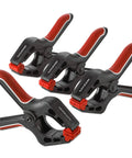 7-Inch Spring Clamps Set Of 4 Heavy Duty Nylon Clamps With Easy Grip Handles For Workholding And DIY Woodworking Gluing Clamping And Securing Projects shown from side angle