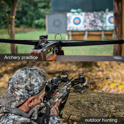 20 Inch Carbon Crossbow Bolts With Broadheads Set For Hunting And Outdoor Practice, view of archer aiming at target