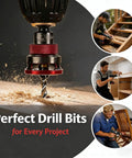 Top Tier 4 Piece Counterbore Drill Set With Adjustable Depth Stop Collar For Wood And Metal Projects Nailing Perfect Screw Recesses Every Time With Hella Precise Control And Reliable Blue Coating, drilling wood.