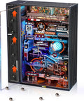 Epic 3D Puzzle Marble Run Model Kit For Adults Do It Yourself Hobbies For Men And Women Cyberpunk Cityscape With 187cm Track Gravity Lift And Marble Transit Labyrinth Adventure, black display