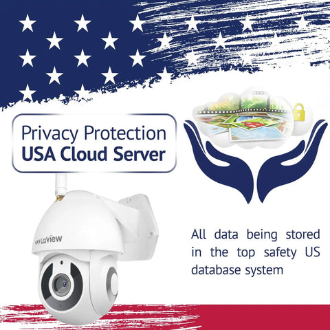 Outdoor Security Camera 1080P HD WiFi With 360 Pan Tilt Night Vision Two Way Audio IP65 Weatherproof Motion Detection Alerts cloud storage