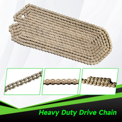 Beefed Up 25H Roller Chain, 10 Feet, 480 Links, Compatible With Razor MX Series Dirt Bikes, shown with master link details