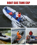 Four boats featuring Vent Gas Cap For Boat Fuel Tank Replacement Marine Manual Fuel Tank Cap 62150110 in use on water