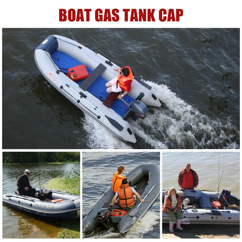 Four boats featuring Vent Gas Cap For Boat Fuel Tank Replacement Marine Manual Fuel Tank Cap 62150110 in use on water