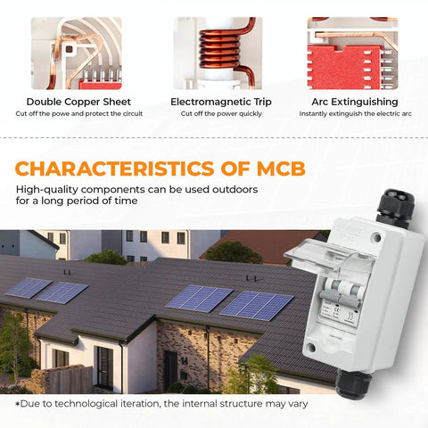 40Amp 550V DC Solar Panel Disconnect Switch For Solar PV Homes features copper coil, waterproof design, ideal for outdoor safety.