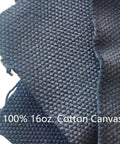 Close-up of 100% 16oz cotton canvas fabric, textured with visible weave, used in emergency fire starter kit with char cloth.