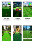 All In One Home Golf Simulator With Diya White Finish for practice, showcasing short game and putting modes on screen.
