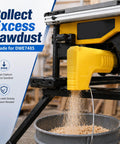 Universal Table Saw Dust Collector Adapter With 2.5 Inch Hose Gravity Powered Dust Collection System fits DWE7485.