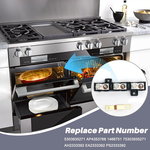 Terminal Block Kit Replacement For Stoves, Ranges, Cooktops, And Ovens Model 5303935271 Compatible With Electrolux, Gibson, Kelvinator, Kenmore, And Similar Appliances No Fuss Easy DIY Install Replaces AP4353768 1466751 75303935271 AH2333392 EA2; black terminal block kit