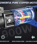 Powerful pure copper motor of CUTPOIY 900W Electric Rebar Bender Machine for durability and performance in DIY construction projects.
