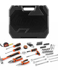 Comprehensive 240 Piece Socket Wrench Tool Set with Plastic Toolbox Storage Case for Auto Repair and Everyday DIY Home Maintenance