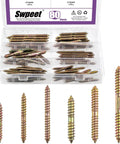 Straight Up Built Tough Double Ended Screws Assortment Kit Featuring Zinc Plated Hanger Bolts For Furniture And Woodworking Assembly In Six Handy M6 M8 Sizes, 80 piece set with assorted sizes.