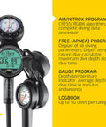 Donatello 3 Scuba Console With Dive Computer Pressure Gauge And Compass For Easy Air And Nitrox Gauge Readings Made In Italy