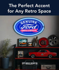 Led Neon Rope Wall Sign That Looks Like Classic Neon But Won't Buzz Battery Or USB Powered in retro car-themed room decor
