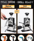 Dual Power Wire Stripping Tool 2 In 1 Drill Powered And Hand Crank Wire Peeler For 1mm To 21mm Wires PVC And Copper Recycling DIY Cable Stripping For Scrap Copper Black with manual and drill mode options