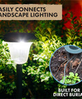 Low Voltage Landscape Wire 12 Gauge Two Wire Black, 250 Foot Outdoor Cable for Garden Lighting installed with landscape light