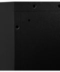 Close-up of the solid black finish of the Built Different 12 Door Tablet And Cell Phone Locker Featuring Keyed Differently Locks.